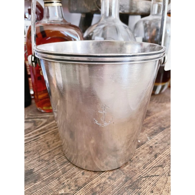 Silver Vintage Silver Ice Bucket From the French Navy For Sale - Image 8 of 9