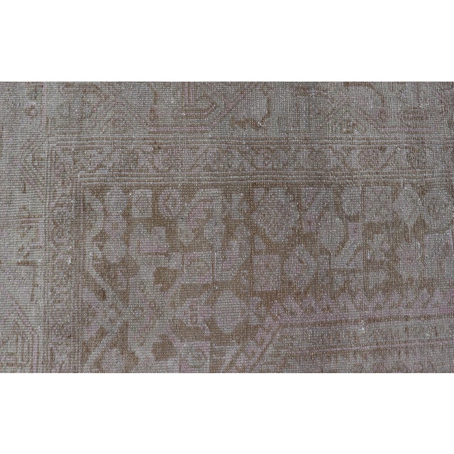 Antique Persian Gallery Malayer Rug With Faded Geometric Medallions 4'9 X 13'7 For Sale - Image 10 of 12