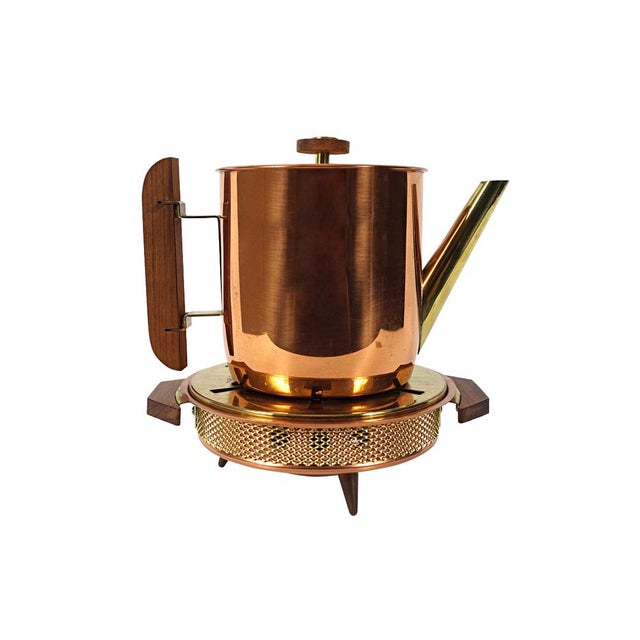 Art Deco Copper Teapot with Wood Lid and Handle For Sale - Image 14 of 14