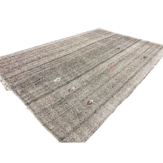 Turkish Anatolian Vintage Oversize Natural Kilim