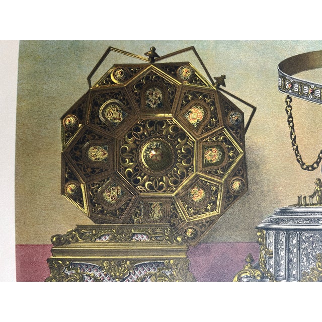 Illustration Mid 19th Century Chromolithograph Print "Ornamental Work" by Carmant and Normand of Paris For Sale - Image 3 of 7