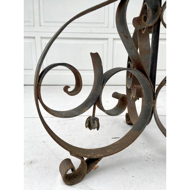 Vintage French Iron 2-Tier Garden Topiary Stand For Sale - Image 4 of 13