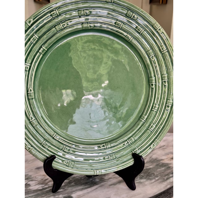Ceramic Late 20th Century Made in Portugal Bordallo Pinheiro Attributed 13.25" Platter - Asparagus Motif For Sale - Image 7 of 11