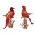 Hand Blown Vintage Red + Gold Murano Bird Figurines, Set of Two For Sale