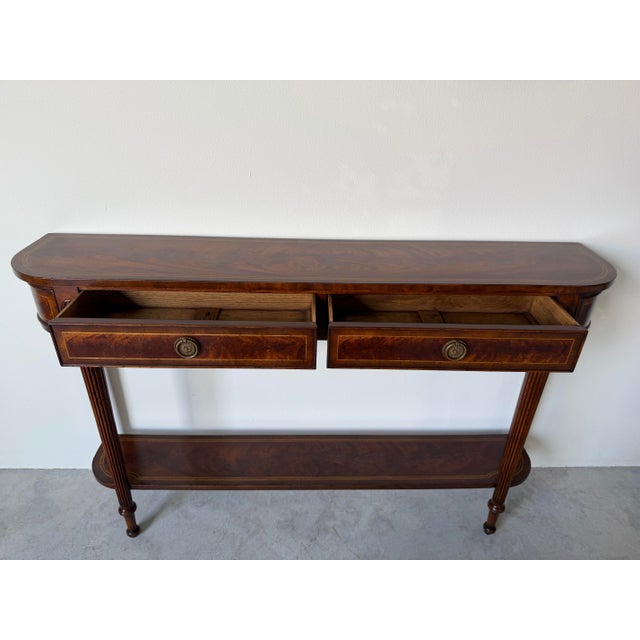 Jonathan Charles “Buckingham Collection” Classic Regency Style Mahogany Console With Undertier For Sale - Image 10 of 12