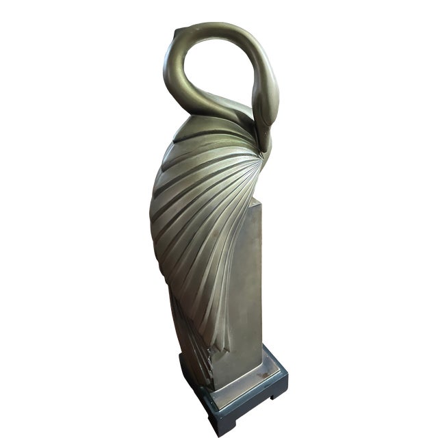 Late 20th Century Gold-Tone Bird Statue For Sale