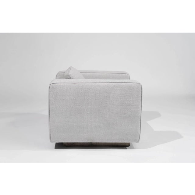 Wood Italian Lounge Chairs in Grey Linen, Circa 1950s For Sale - Image 7 of 10