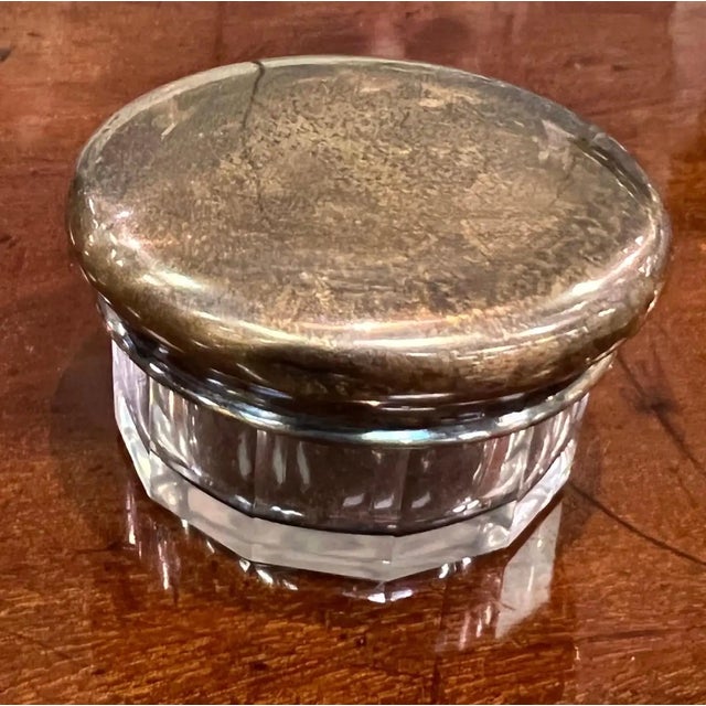 Brass 19th Century Grouping of 8 Cut Glass Jars With Sterling and Brass Lids For Sale - Image 8 of 13