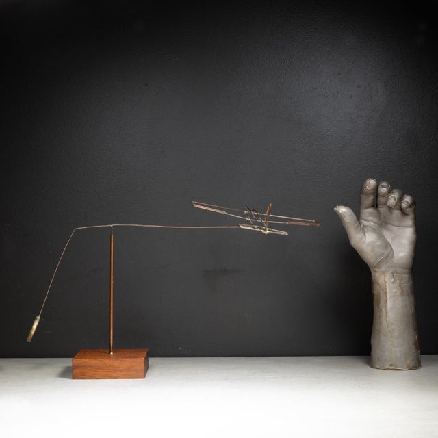 Wood Vintage Table Top Kinetic Plane Mobile For Sale - Image 7 of 7