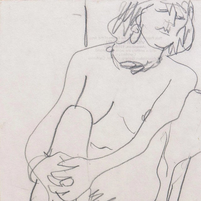 1950s 'Seated Nude' by Victor Di Gesu, Paris, Louvre, Salon D'Automne, Académie Chaumière, Los Angeles County Museum of Art For Sale - Image 5 of 7