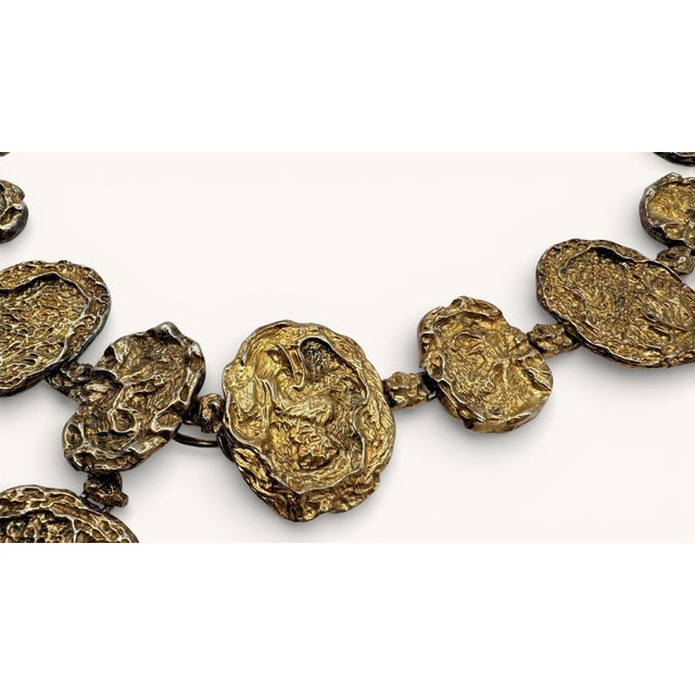 Brutalist Gold Nugget Style Decorative Circular Chain For Sale - Image 12 of 14