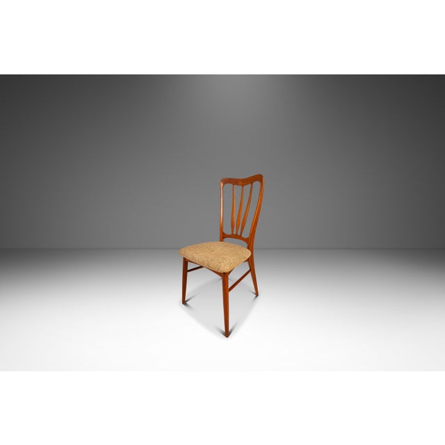 Wood Single Danish Mid-Century Modern "Ingrid" Model Dining Chair in Teak & Original Fabric by Niels Koefoed, Denmark, C. 1960s For Sale - Image 7 of 18