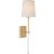 Traditional Julie Neill for Visual Comfort Signature Lucia 21" Cordless Sconce in Gild and Crystal with Linen Shade For Sale - Image 3 of 11