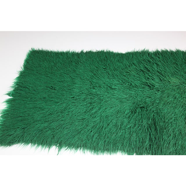 Vintage Anatolian Filikli Goat Hair Rug in Green Tone -2' 5'' X 6' 8'' For Sale - Image 10 of 12