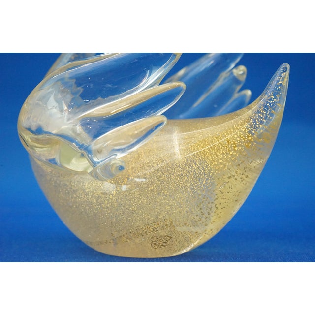 20th Century Murano Blown Glass Swan Sculpture in Gold Aventurine by Archimede Seguso, Italy For Sale - Image 17 of 18