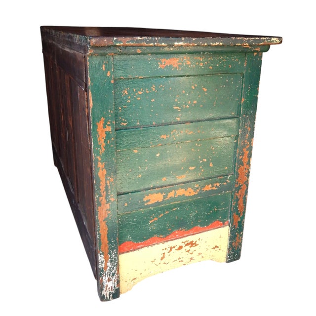 Shabby Chic Mid 1800's Pennsylvania Dutch Hand Painted Dresser For Sale - Image 3 of 11