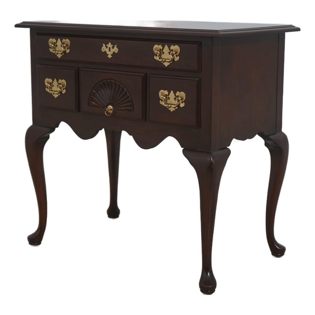 Harden Cherry Queen Anne Style Lowboy W. 4 Drawers For Sale