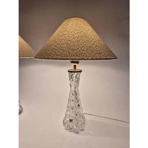 Scandinavian Modern Table Lamps in Brass by Carl Fagerlund with Glass Shades from Orrefors, 1960s, Set of 2 For Sale - Image 6 of 11