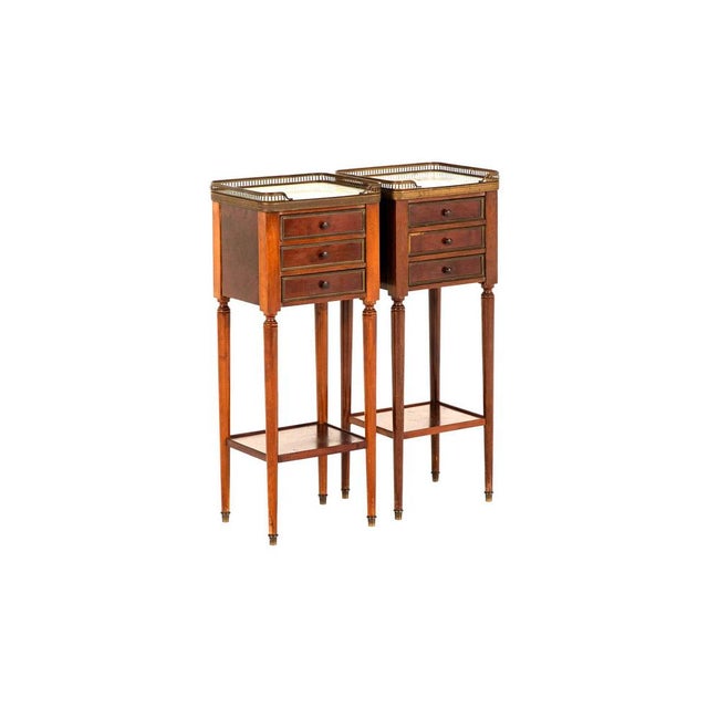 Louis XV Style Mahogany Bedside Tables, Set of 2 For Sale - Image 3 of 12
