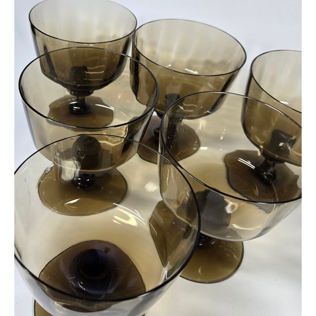 Vintage Boho Chic Nutmeg Champagne Coupes - Set of Six For Sale - Image 11 of 12