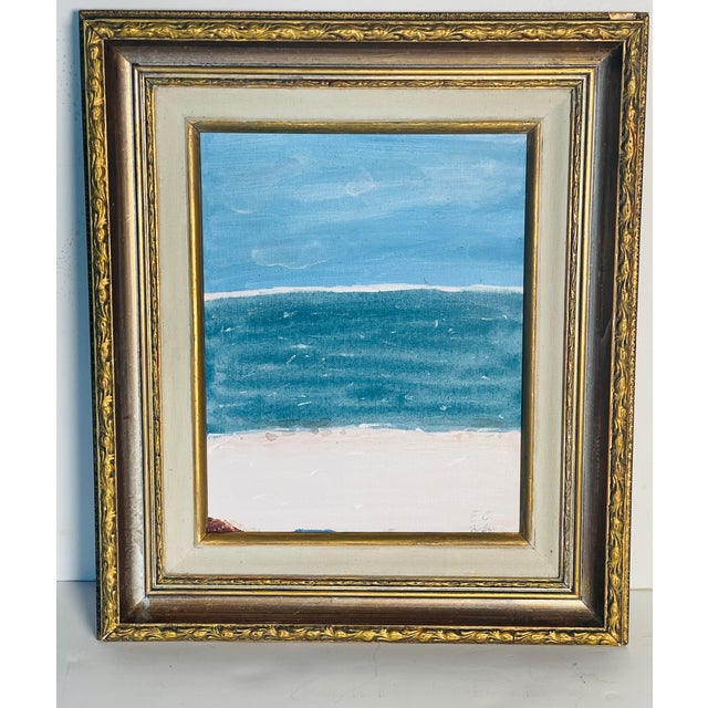 Abstract Abstract Painting on Canvas in Antique Frame by Elia For Sale - Image 3 of 5