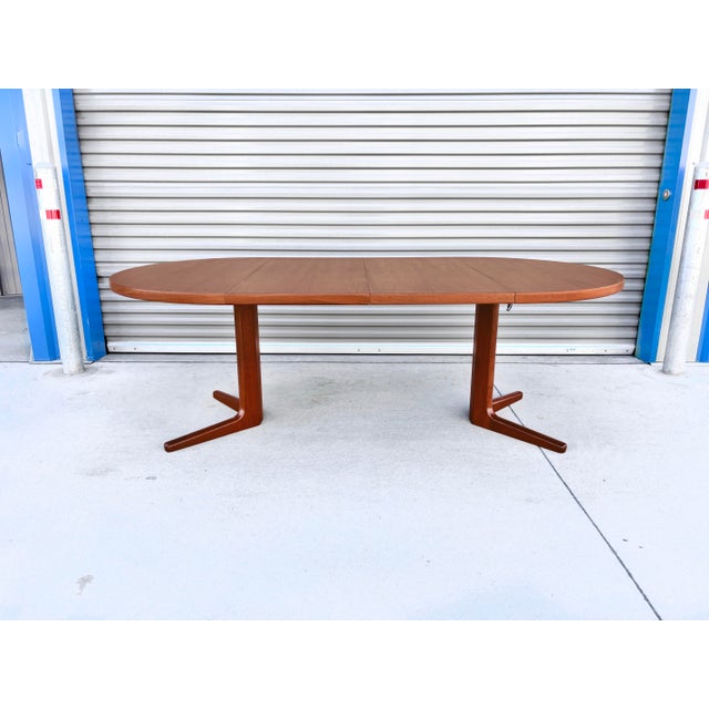 1960s Danish Modern Teak Extendable Dining Table (Refinished) For Sale - Image 10 of 13