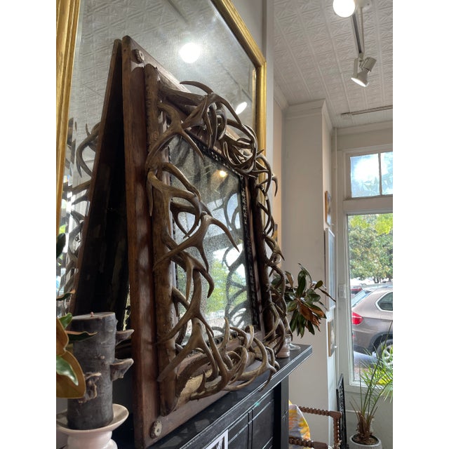 1800s Black Forest German Mirror With Roe Deer Antlers For Sale - Image 9 of 13