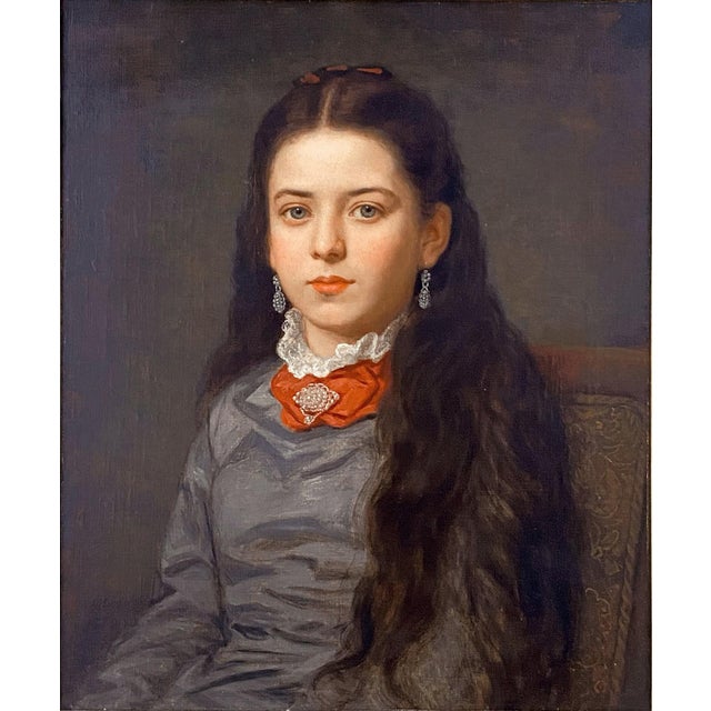 Late 19th Century Henry Augustus Loop Portrait of a Young Girl Oil ...