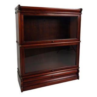 Modular Mahogany Bookcase with Under-Drawers from Globe-Wernicke For Sale