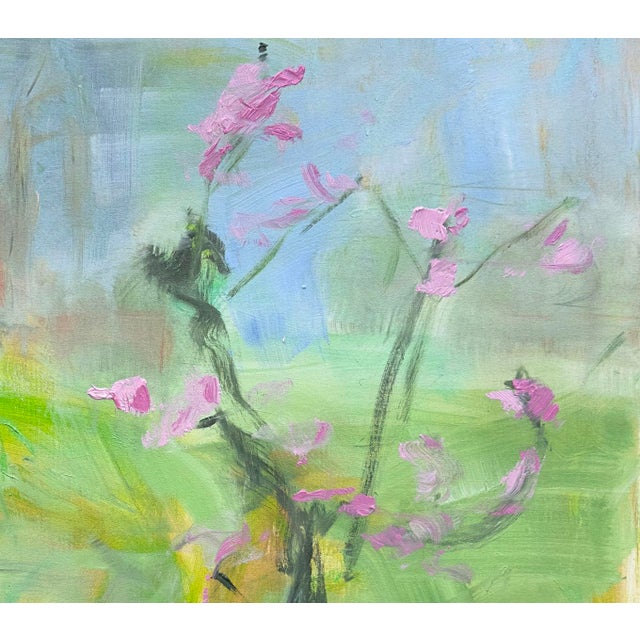 "Hakodate, Spring" is a new expressionist abstract landscape oil painting on canvas. Based on her memories of the...