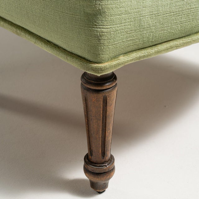 19th Century France Mid-century Modern Green Wood Lounge Chair For Sale - Image 10 of 10