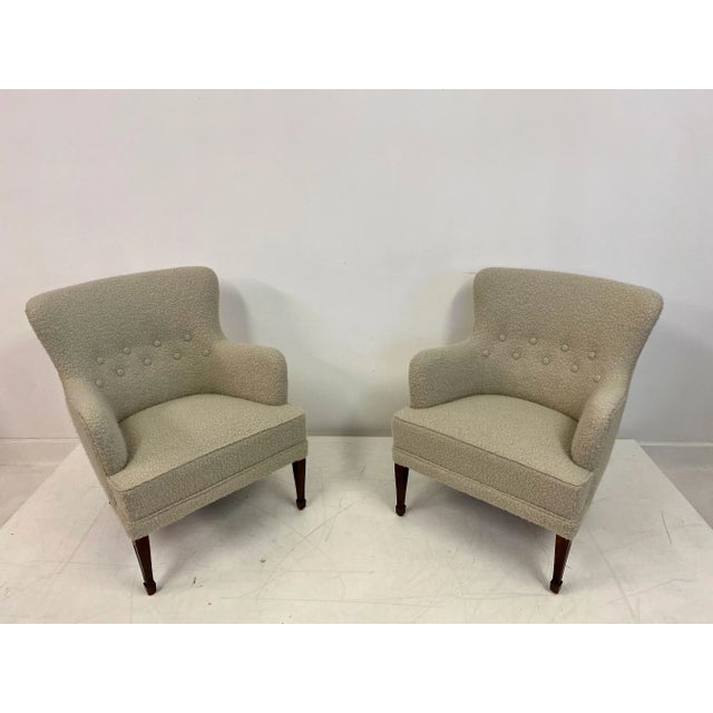 Beige Set of Danish Armchairs by Frits Henningsen, 1950s For Sale - Image 8 of 14