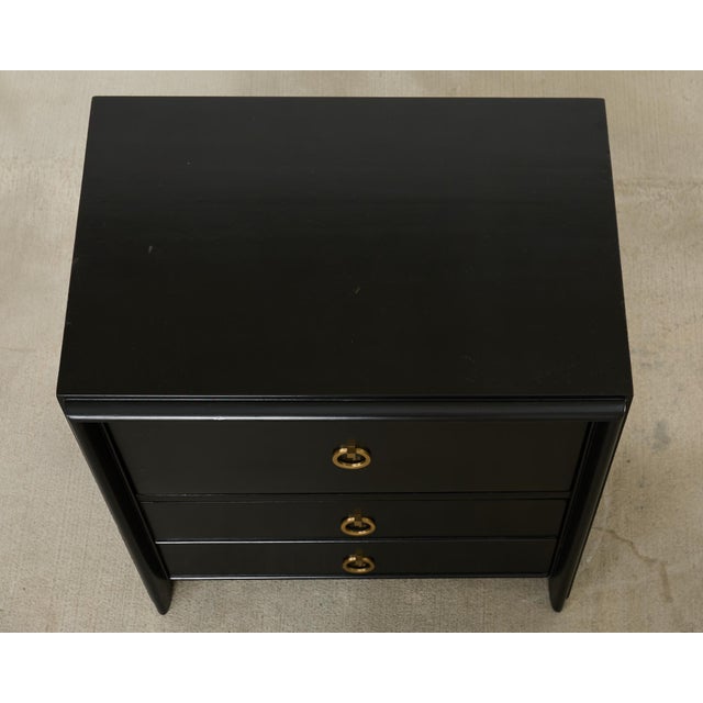 Wood Pair of Paul Frankl for John Stuart Lacquered Nightstands For Sale - Image 7 of 12