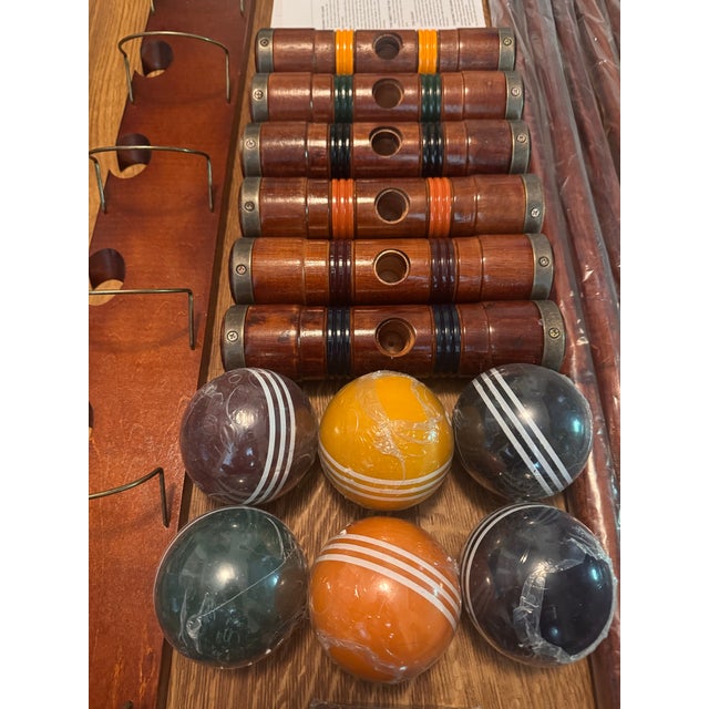 1990s Vintage New Old Stock Solid Wood Croquette Set From Restoration Hardware For Sale - Image 5 of 7