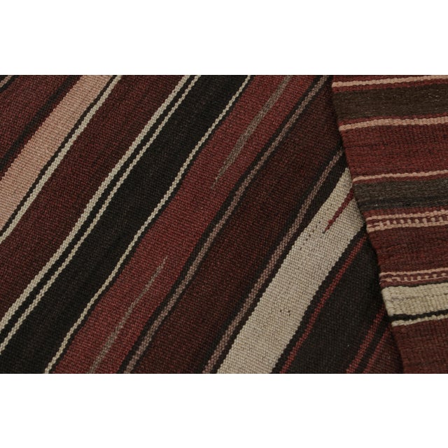 Textile 1950s Vintage Afghan Tribal Kilim With Red Black & White Stripes by Rug & Kilim - 5'10''x5'3'' For Sale - Image 7 of 7