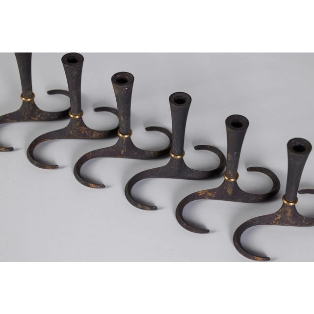 Metal Set of Six Jens Quistgaard Candlesticks for Dansk For Sale - Image 7 of 12