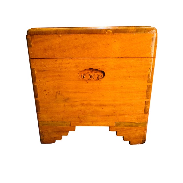 Copper Hand Carved Asian Hope Chest For Sale - Image 8 of 12