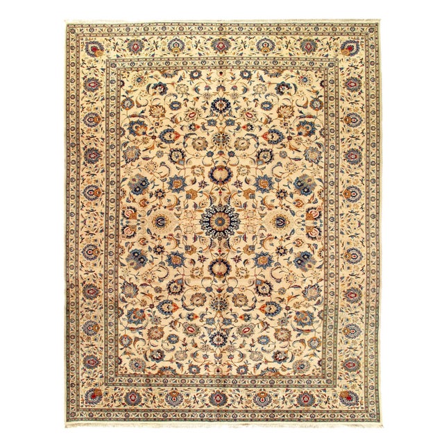 Textile 1990s Original Kashan Hand-Knotted Rug For Sale - Image 7 of 7