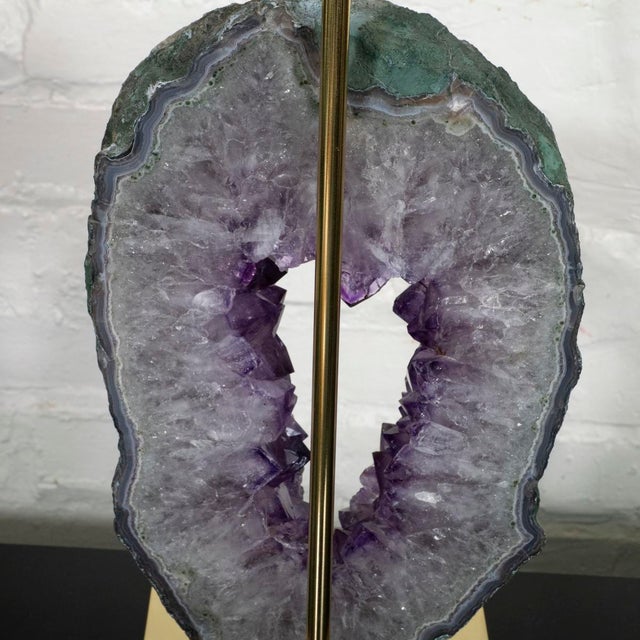 Amethyst Pair of amethyst geode table lamps For Sale - Image 8 of 11