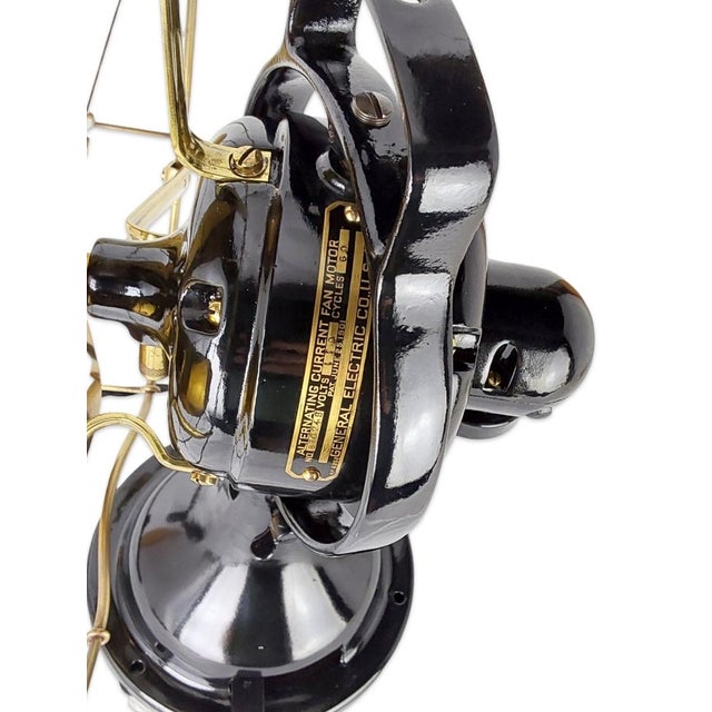 Restored Circa 1914 General Electric Continuous Oscillator Round Back Desk Fan For Sale - Image 11 of 12