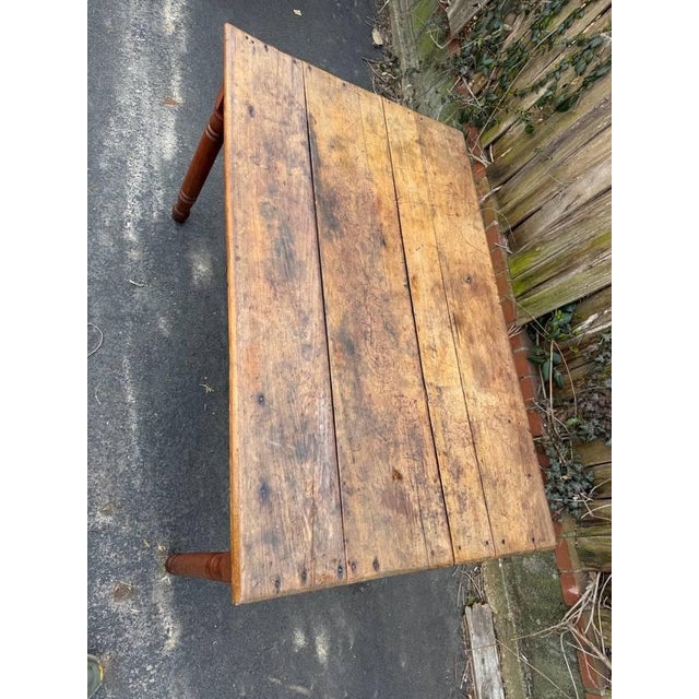 Wood Antique Early American Primetive Style 1 Drawer Table For Sale - Image 7 of 17