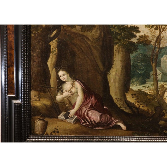 Workshop of Paul Bril, Landscape with Mary Magdalene, 1640, Oil on Canvas For Sale - Image 14 of 16
