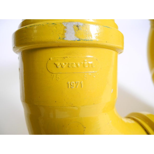Pop Art Yellow Table Lamp with Plastic Tubing by Wavin, 1970s For Sale - Image 16 of 18