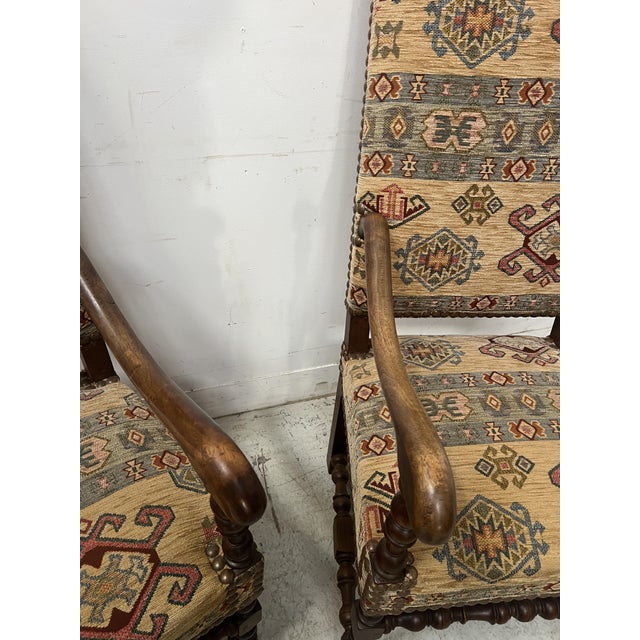 Louis XIII Style Armchairs with High Backs, 1900s, Set of 4 For Sale - Image 14 of 15