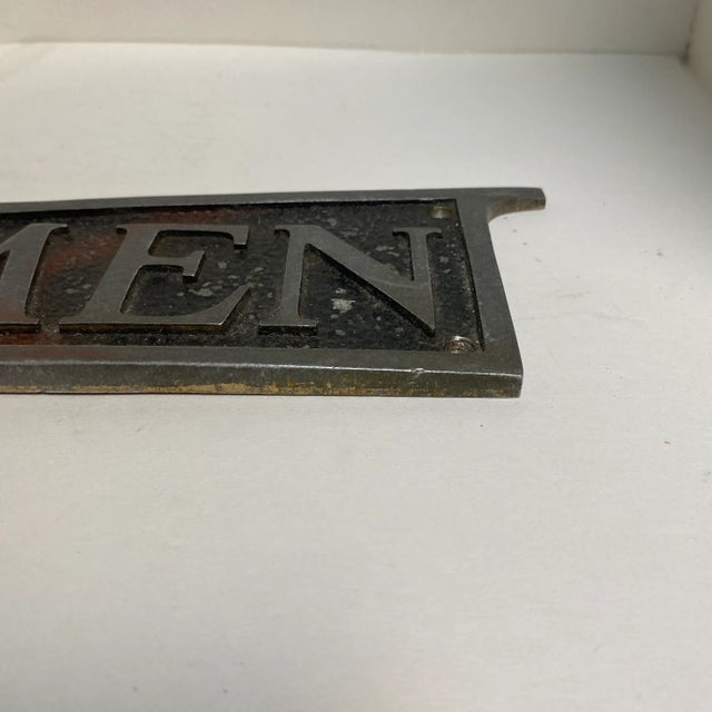 Silver Vintage 1941 Cast Aluminum Women Door Plaque For Sale - Image 8 of 13