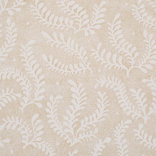 Schumacher Etched Fern Wallcovering In Ochre For Sale