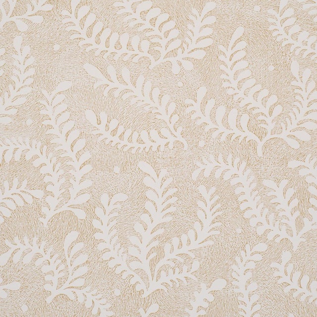 Schumacher Etched Fern Wallcovering In Ochre For Sale