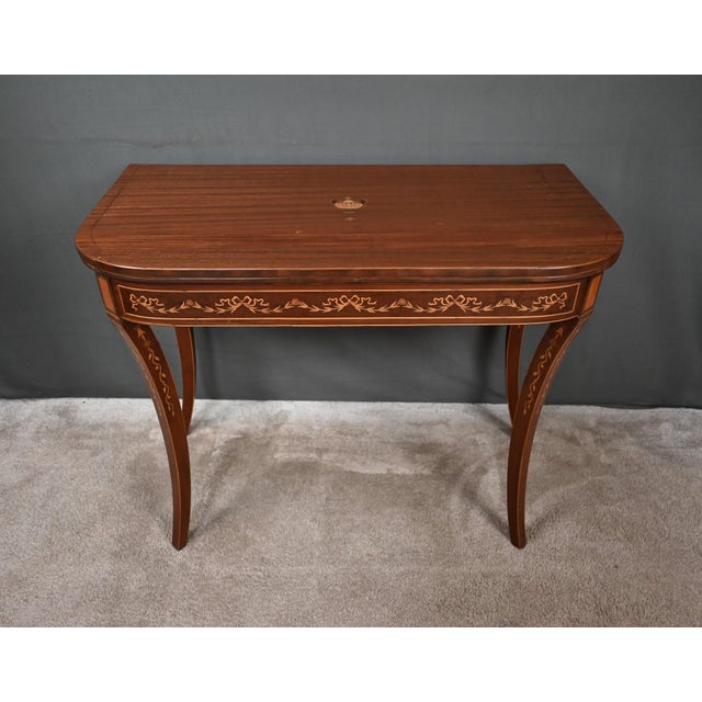Mahogany Game Console Table, 1920s For Sale - Image 6 of 18