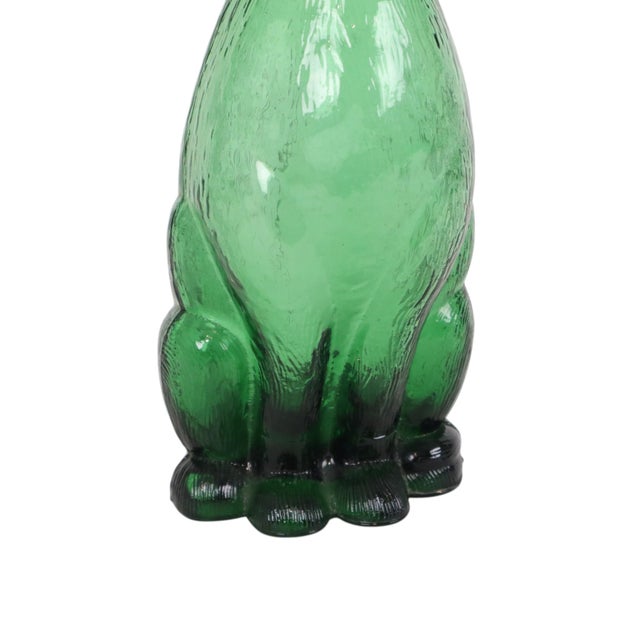 Large Green Glass Cat Decanter, Empoli, Italy, 1960s For Sale - Image 11 of 16