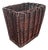 Late 20th Century Dark Brown Woven Wicker Waste Basket For Sale